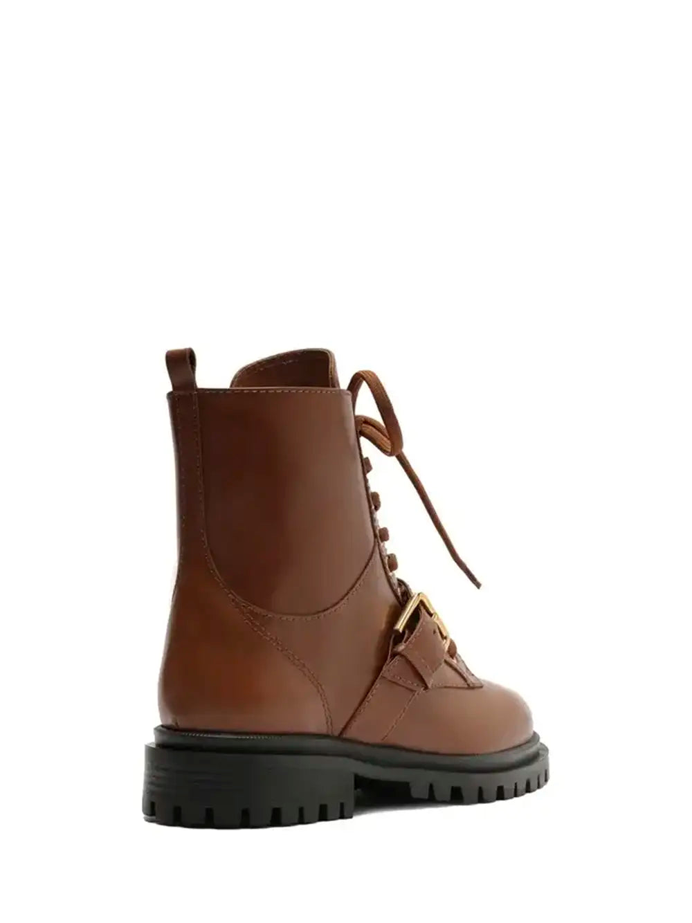 Stivaletto in Pelle Marrone con Lacci