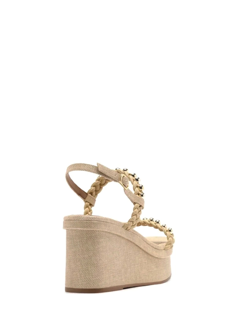 Sandália Plataforma em Ráfia Beige