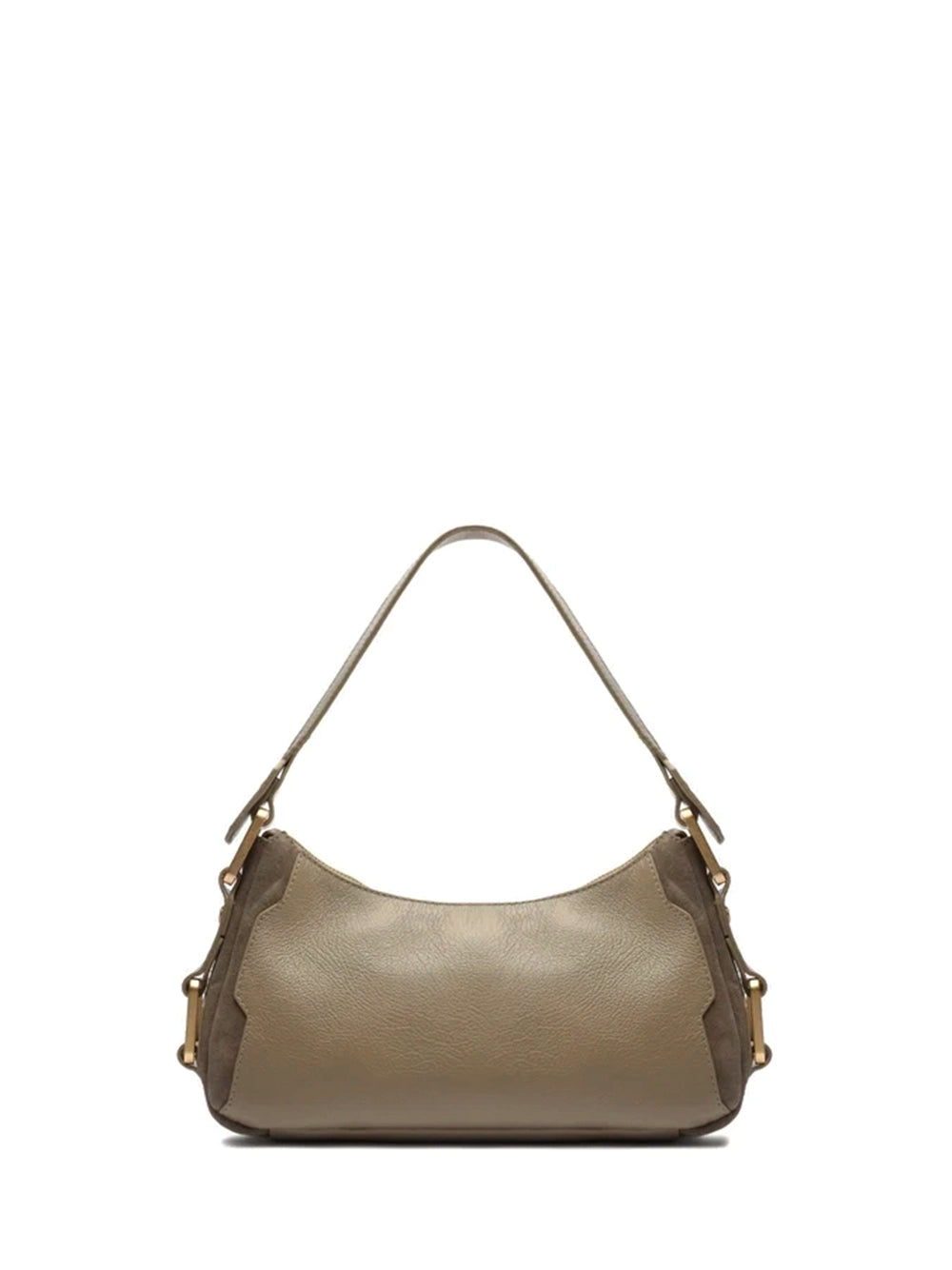 Grey Leather Shoulder Bag