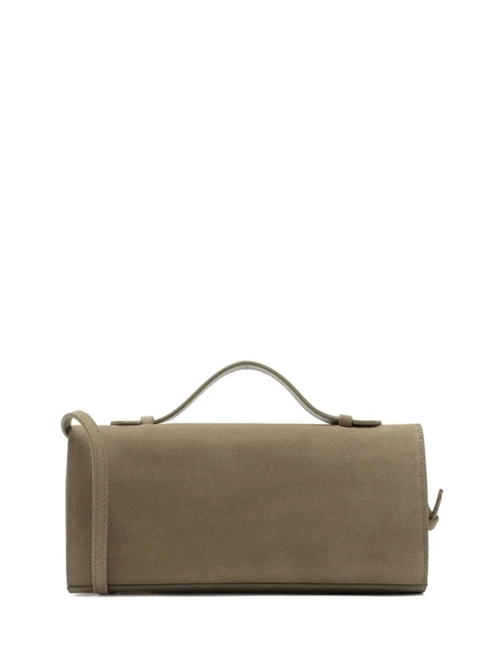 Gray Suede Crossbody Bag with Chain