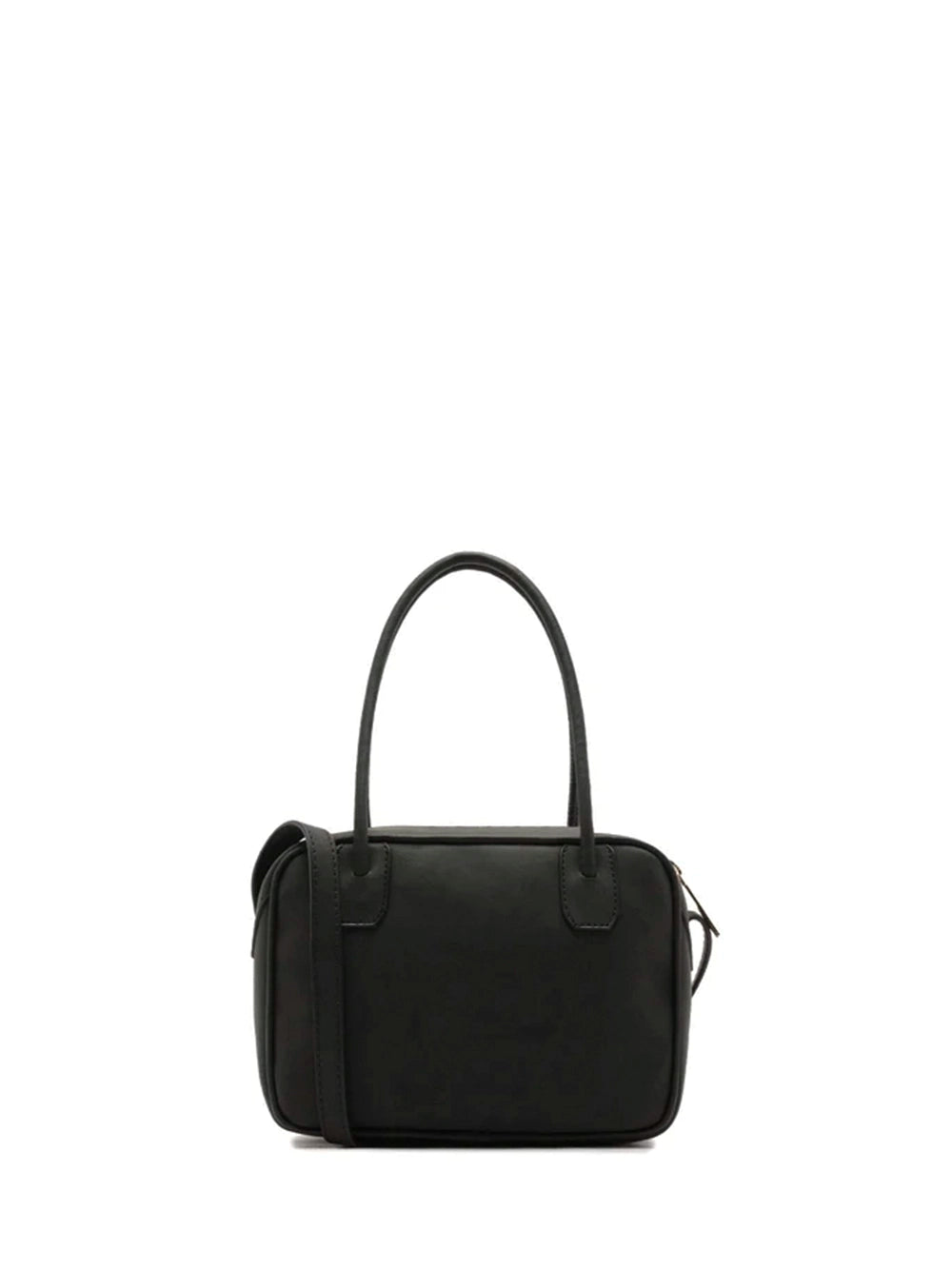 Borsa a tracolla nera in pelle nabuk