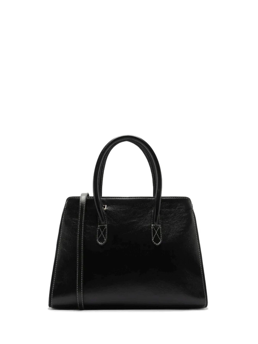 Borsa Tote Midi Nera in Pelle