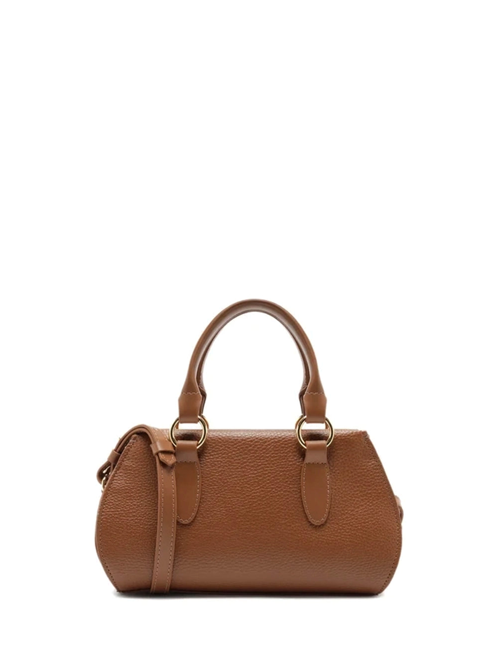 Midi Tote Bag in Brown Leather