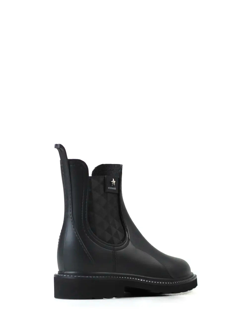 Stivale antipioggia in PVC nero ed elastico con stampa