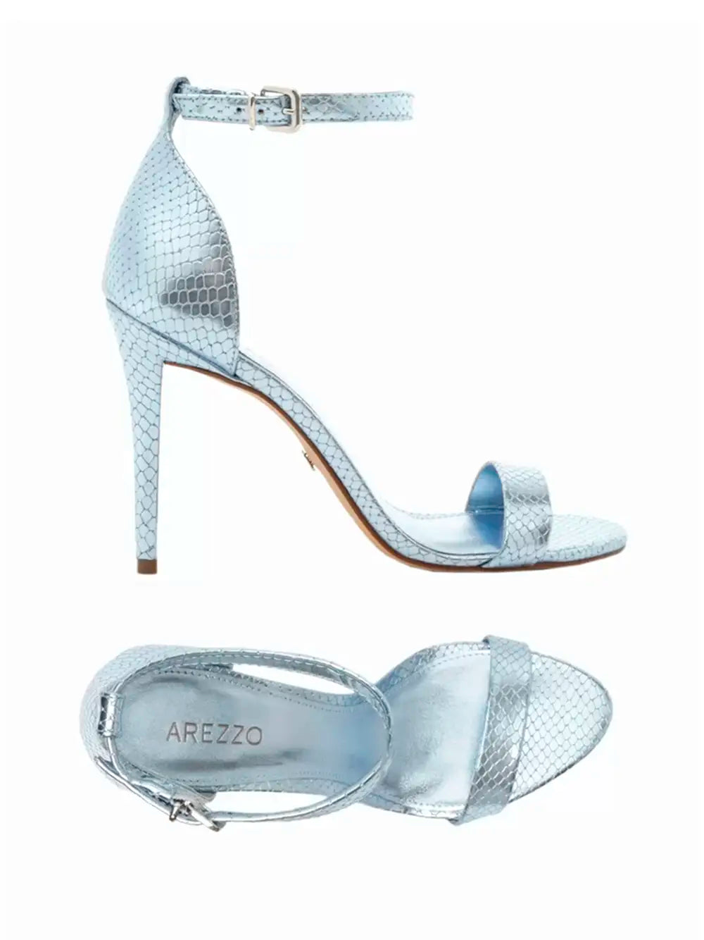 Sandali Arezzo in pelle blu metallizzata