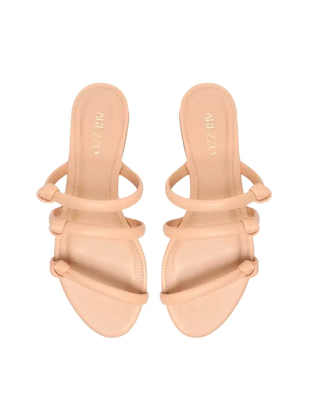 Sandalo Arezzo in pelle beige con tre cinturini