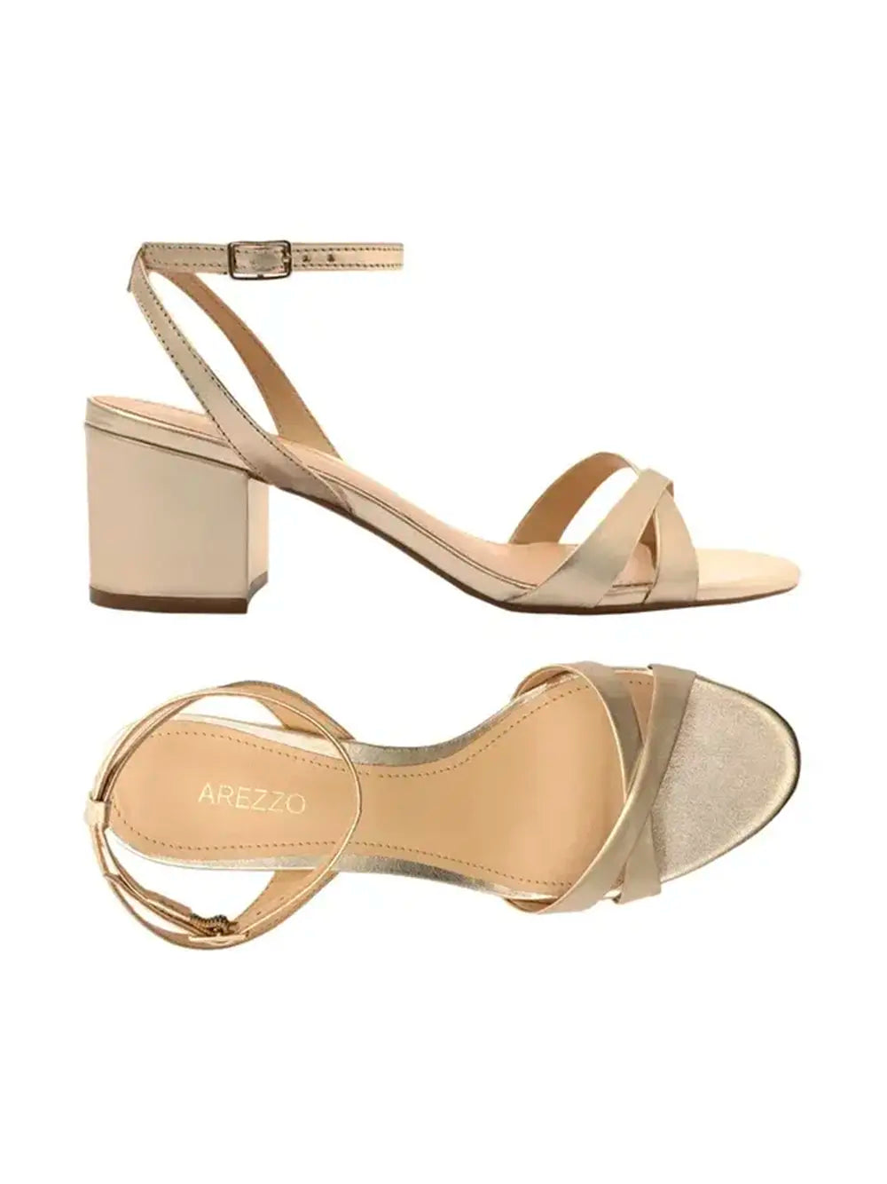 Sandali Arezzo in pelle dorata con cinturini