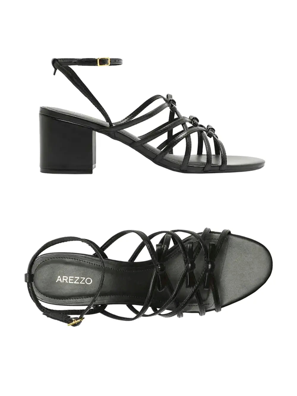Sandalo Arezzo Nero in Pelle e Dettaglio Fiocco