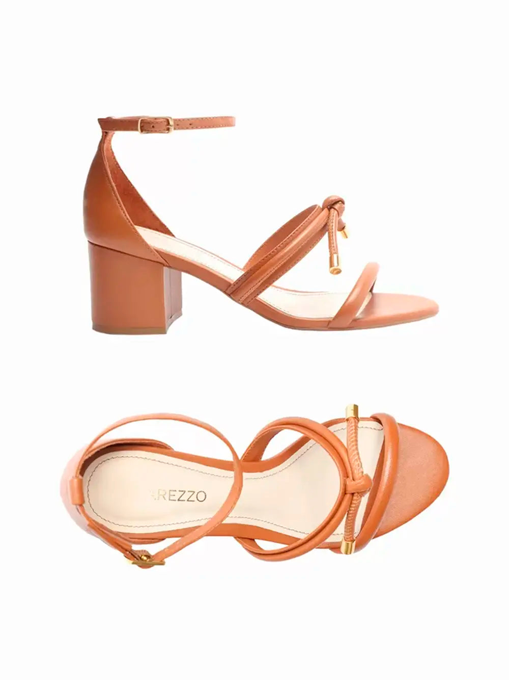 Sandalo Arezzo in pelle marrone con nodo