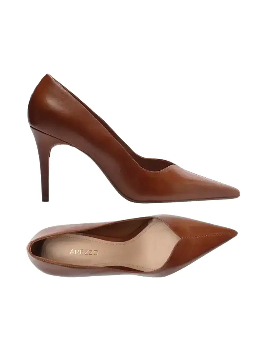 Scarpin Arezzo em Pele Castanha