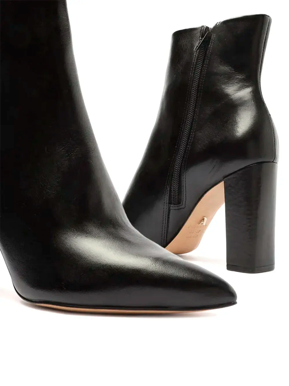 Arezzo Black Leather Boots with Pointed Toe