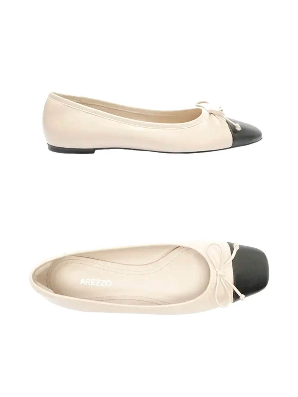 Sabrina Arezzo in Pelle Beige e Puntale Nero