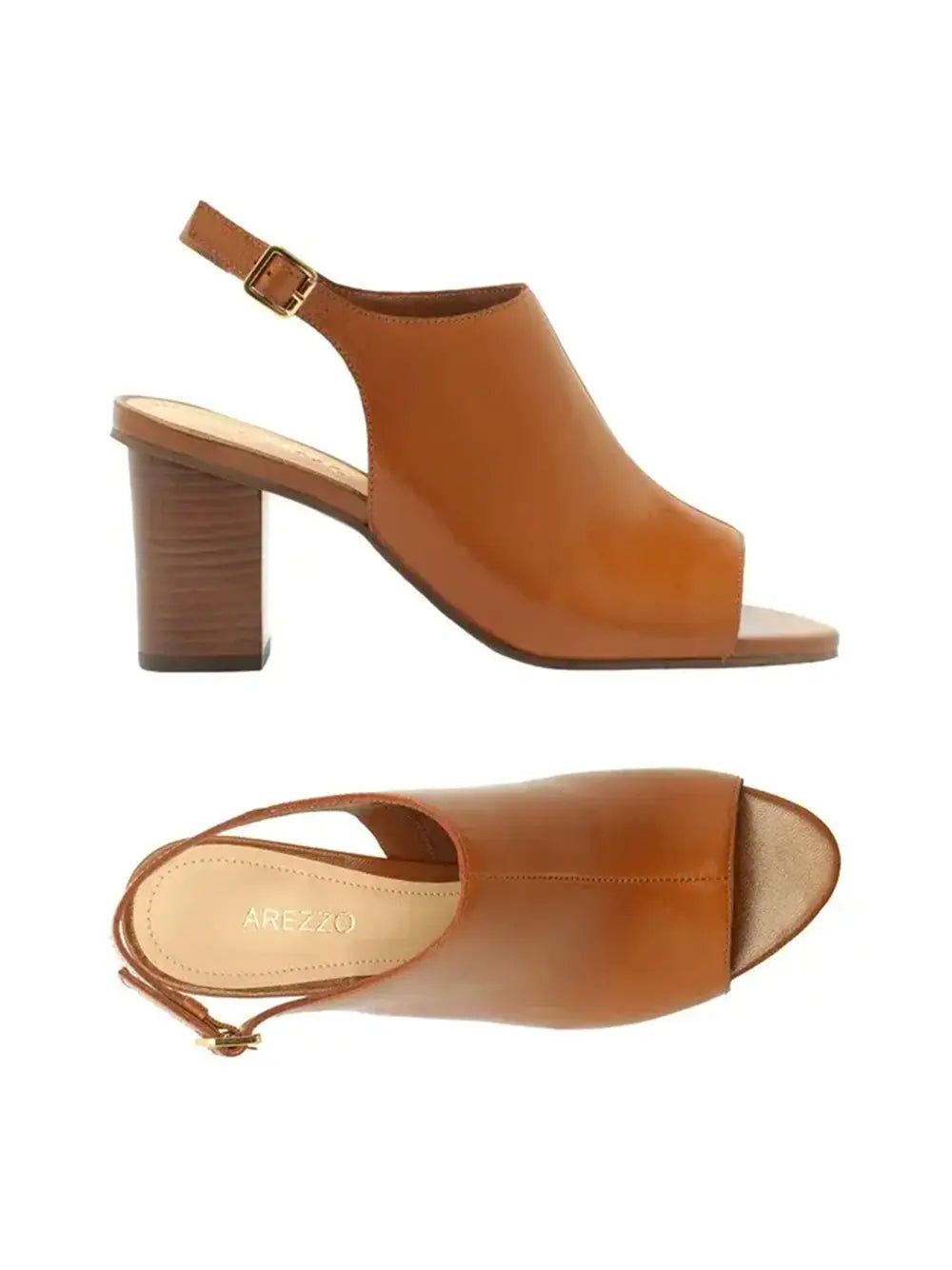 Sandalo Arezzo chiuso in pelle color cammello