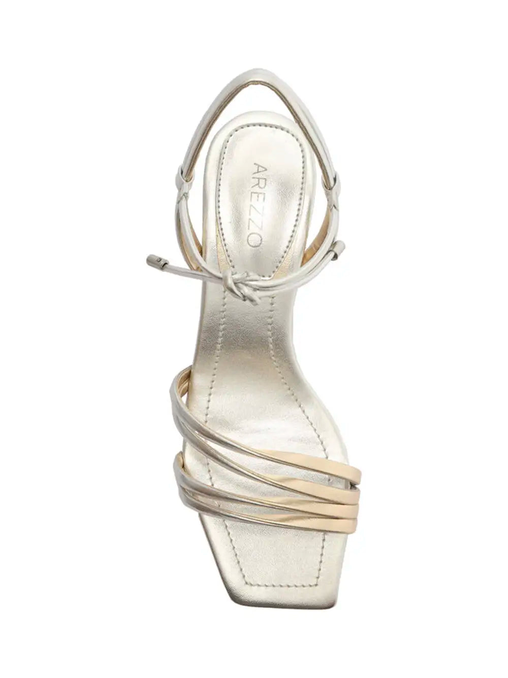 Arezzo Silver Leather Multi-Strap Sandal