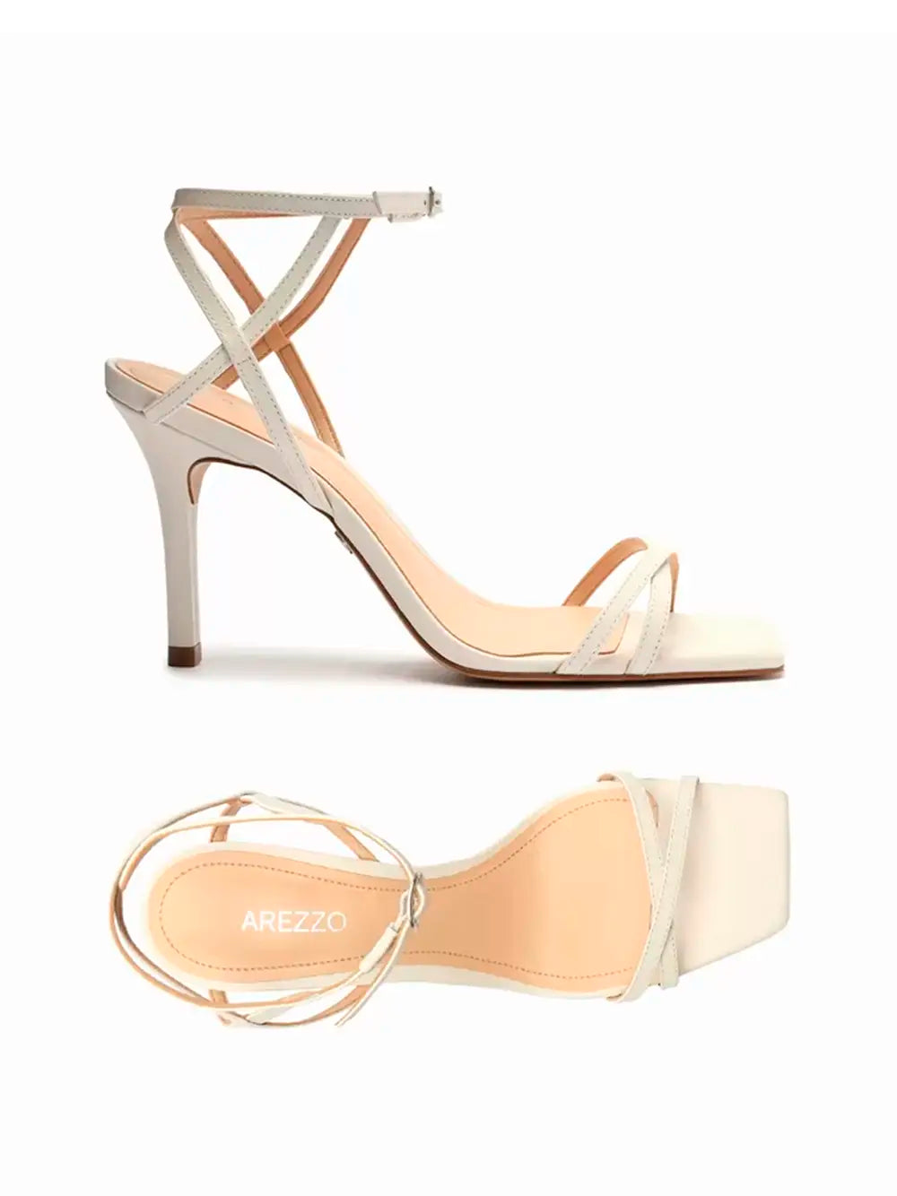 Sandalo Arezzo in pelle bianca con multi listino
