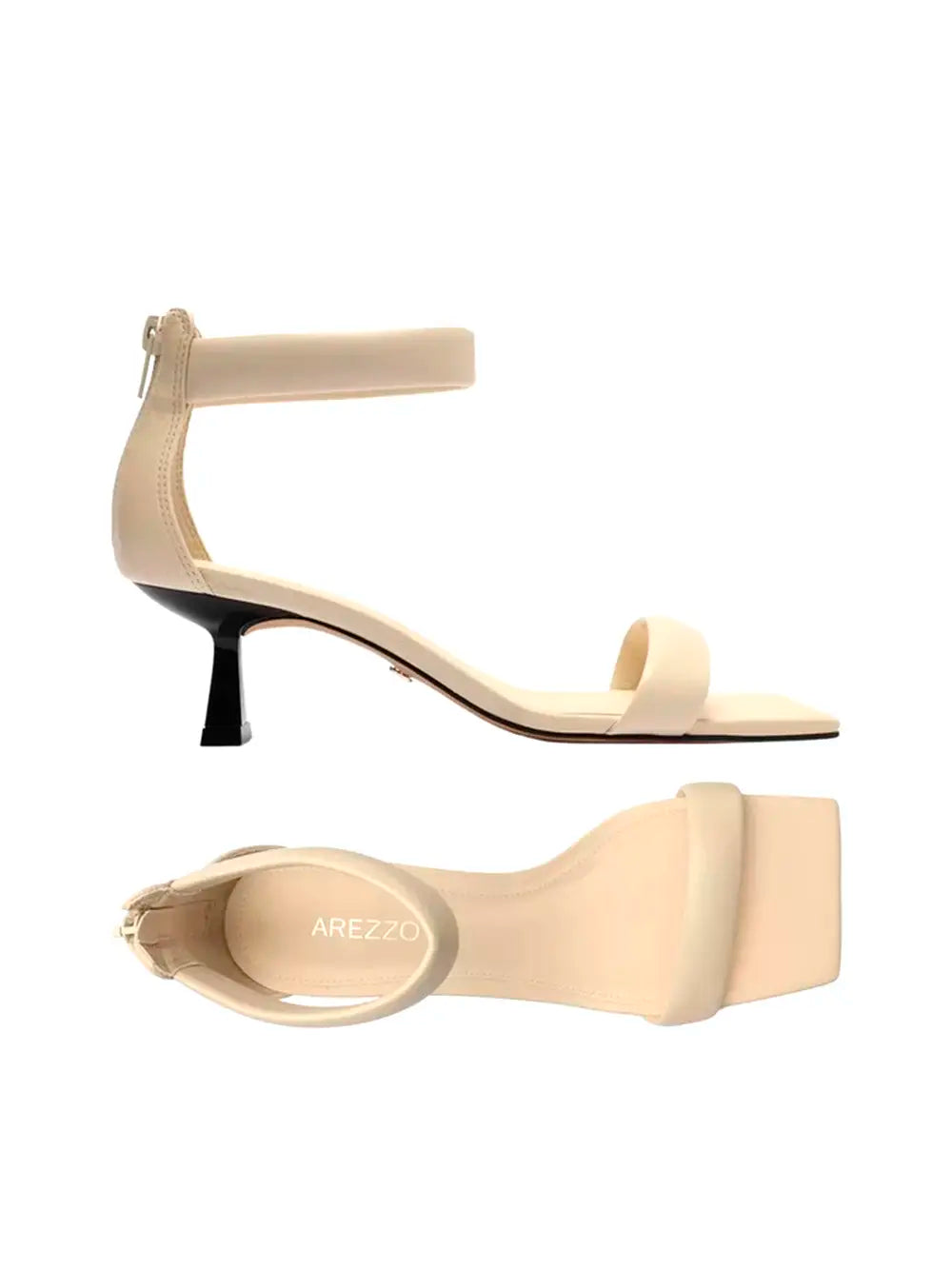 Sandalo Arezzo in pelle bianca con due cinturini