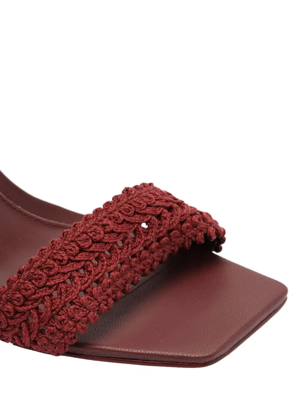 Sandalo Arezzo in Pelle Bordeaux con Fascette in Tessuto