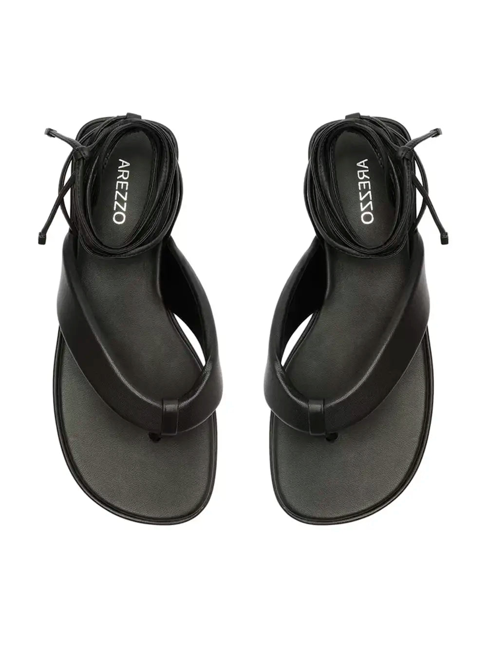 Sandalo con plateau Arezzo nero in pelle