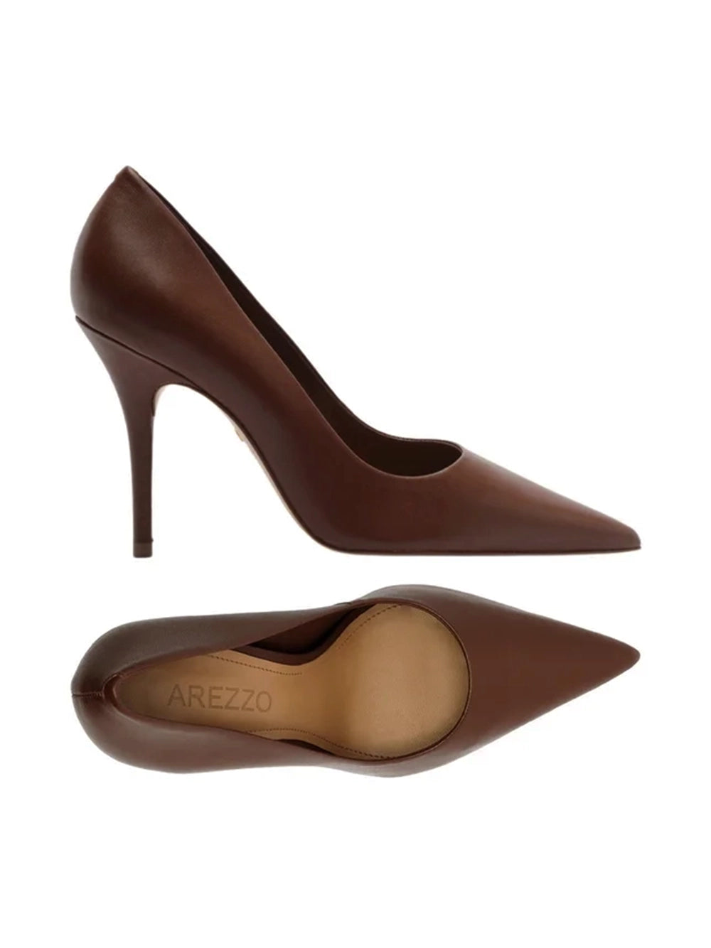 Scarpin Arezzo em Pele Castanha