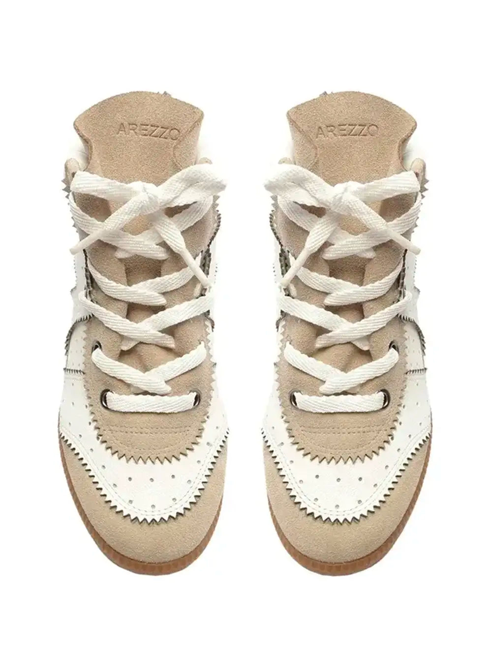 Sneakers in pelle bianca e gambale medio