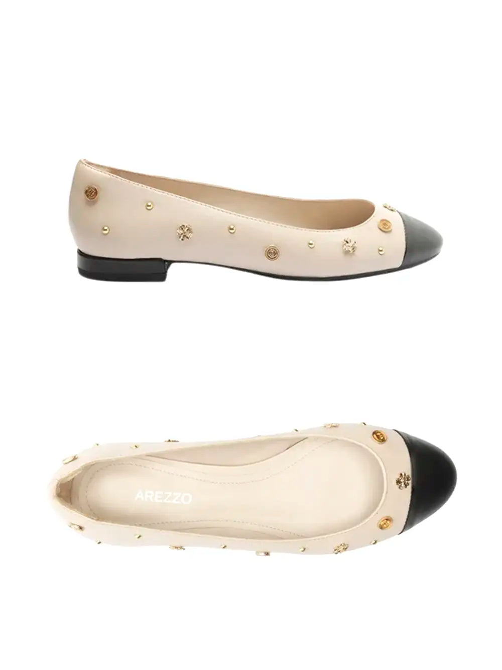 Sabrina Arezzo in Pelle Beige e Applicazioni