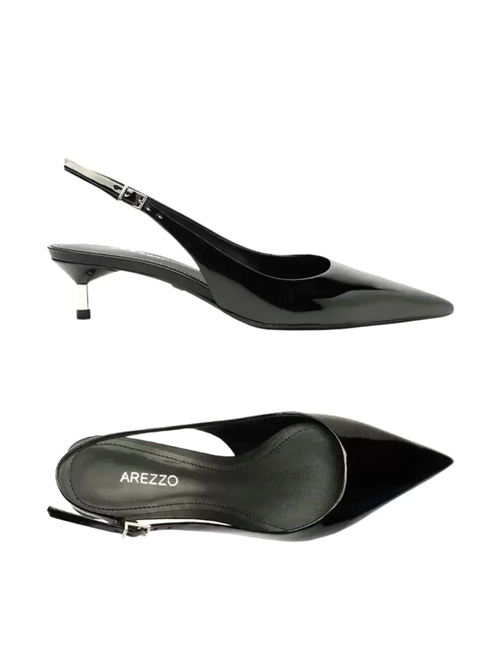 Mule Arezzo Nera in Pelle con Punta Sottile
