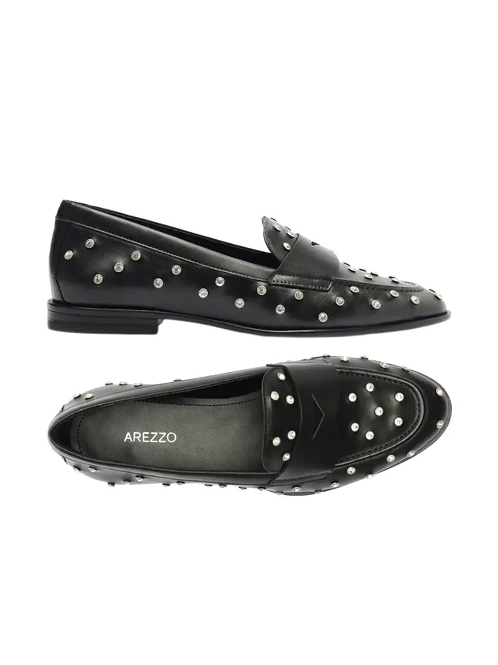Mocassino Arezzo Nero in Pelle con Borchie