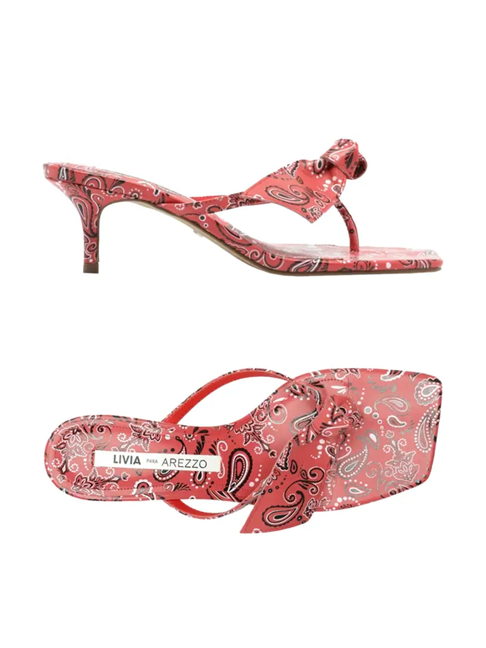 Sandalo Arezzo con Stampa Paisley Rossa