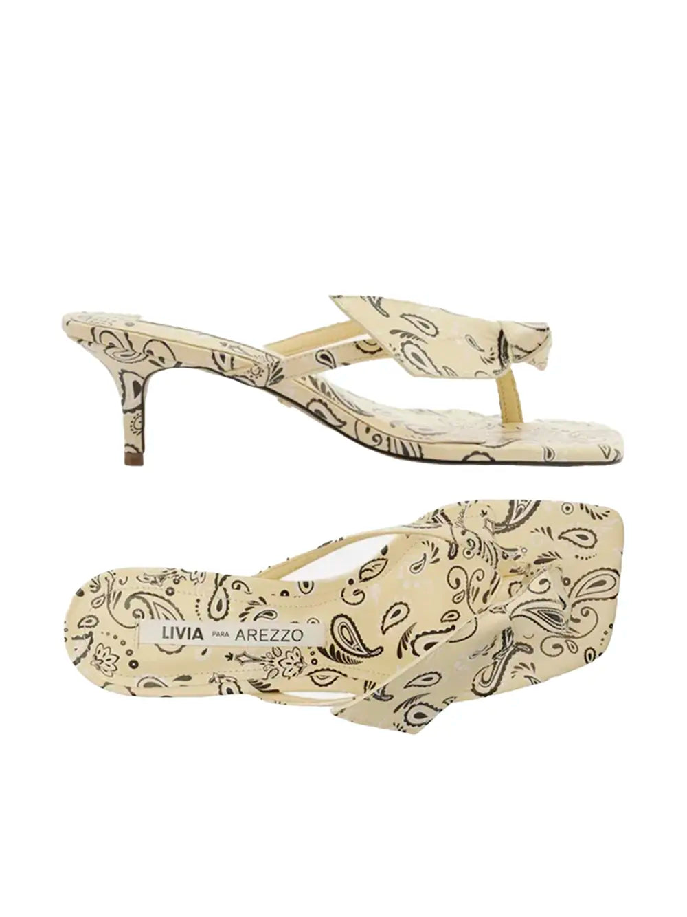 Sandalo Arezzo con Stampa Paisley Gialla