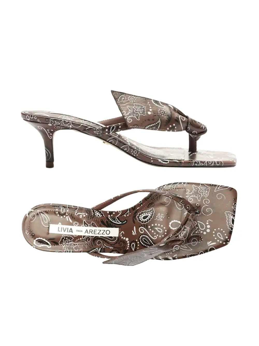 Sandalo Arezzo in Stampa Paisley Marrone