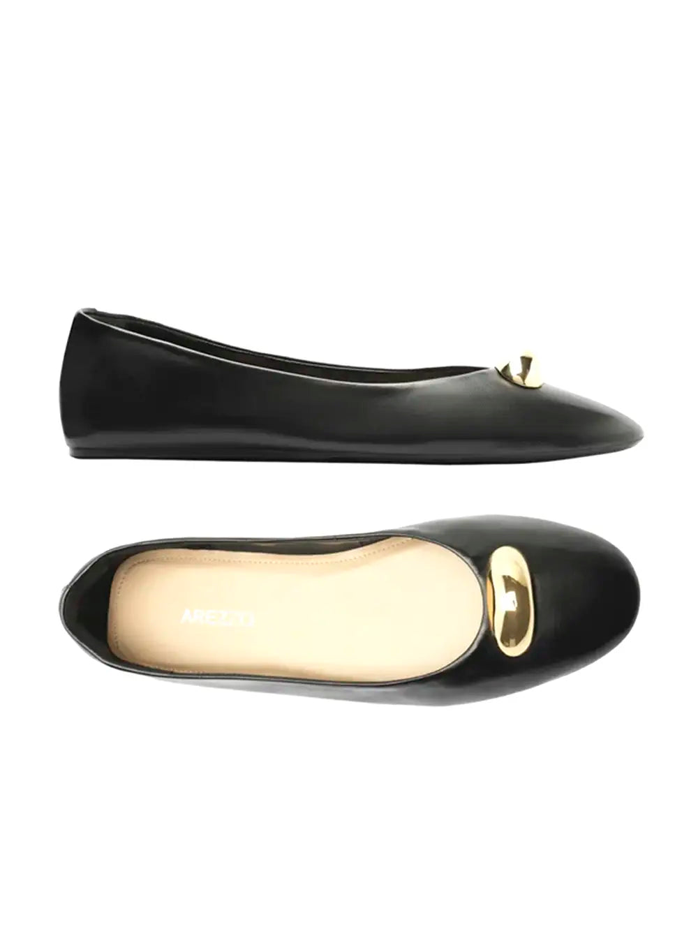 Sabrina Arezzo Nera in Pelle con Metallo Dorato