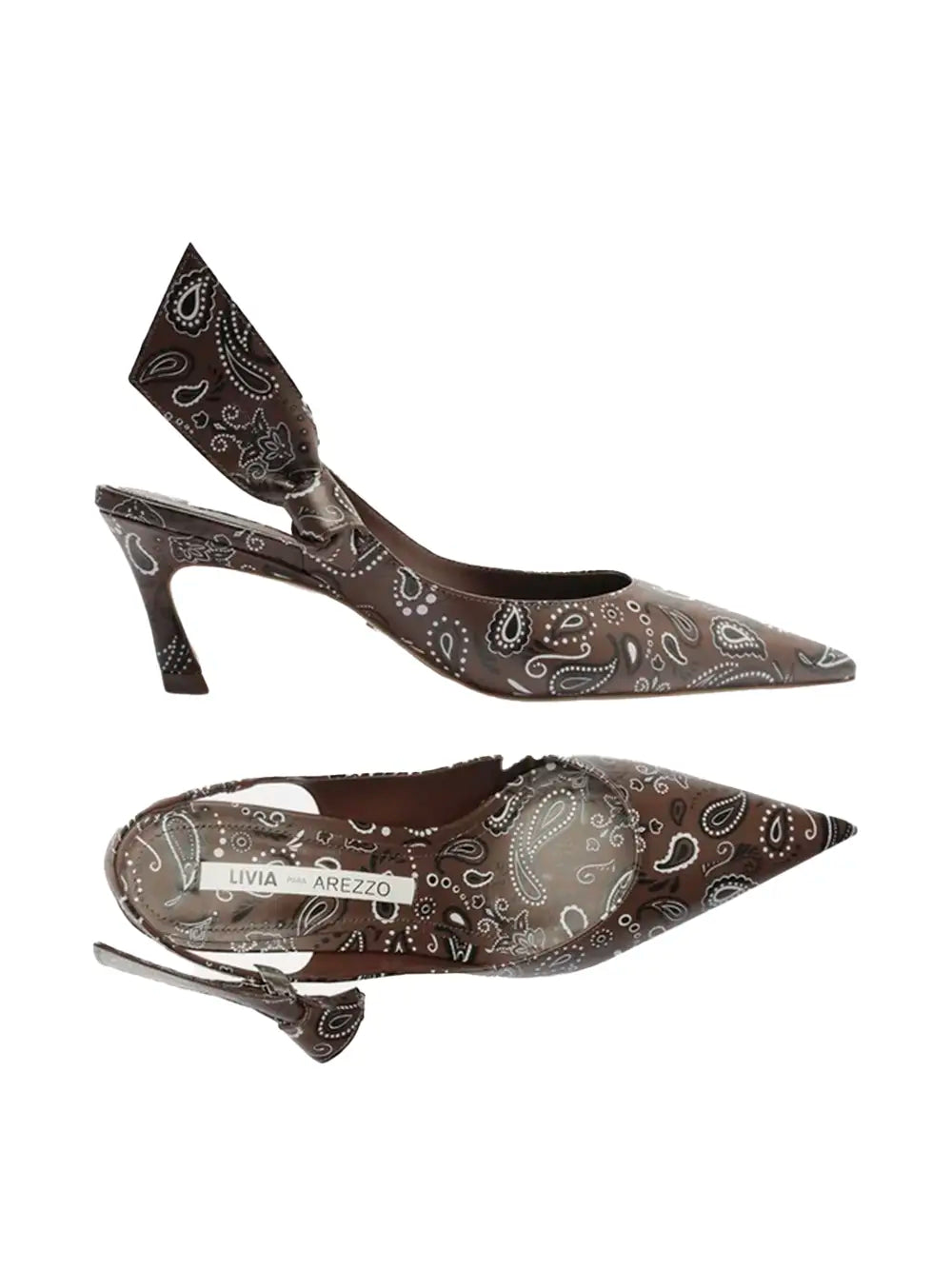 Décolleté Arezzo con Stampa Paisley Marrone