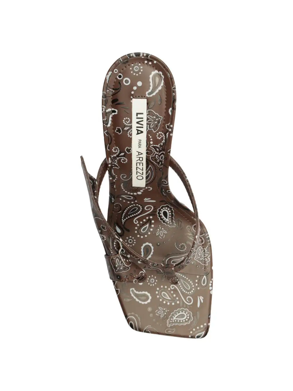 Sandalo Arezzo con Stampa Paisley Marrone e Fascetta Sottile