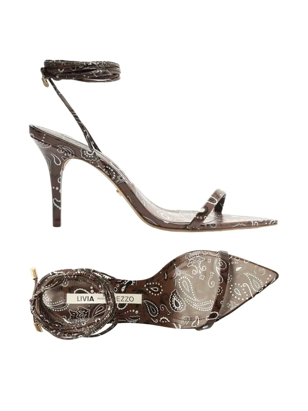 Sandalo Arezzo in Stampa Paisley Marrone e Fascette
