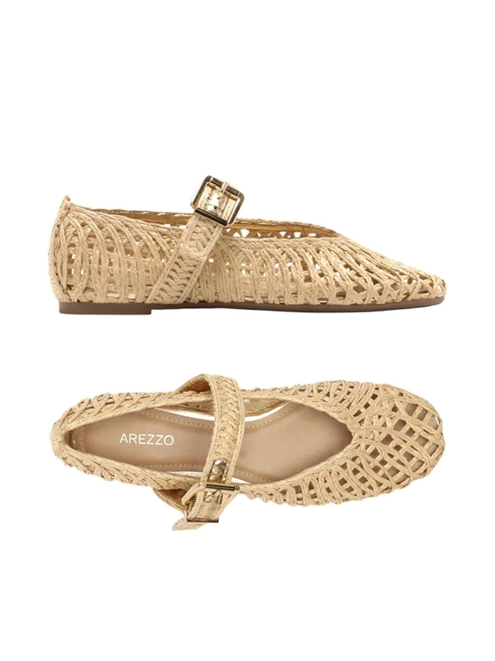 Sabrina Beige Straw Cutout Buckle