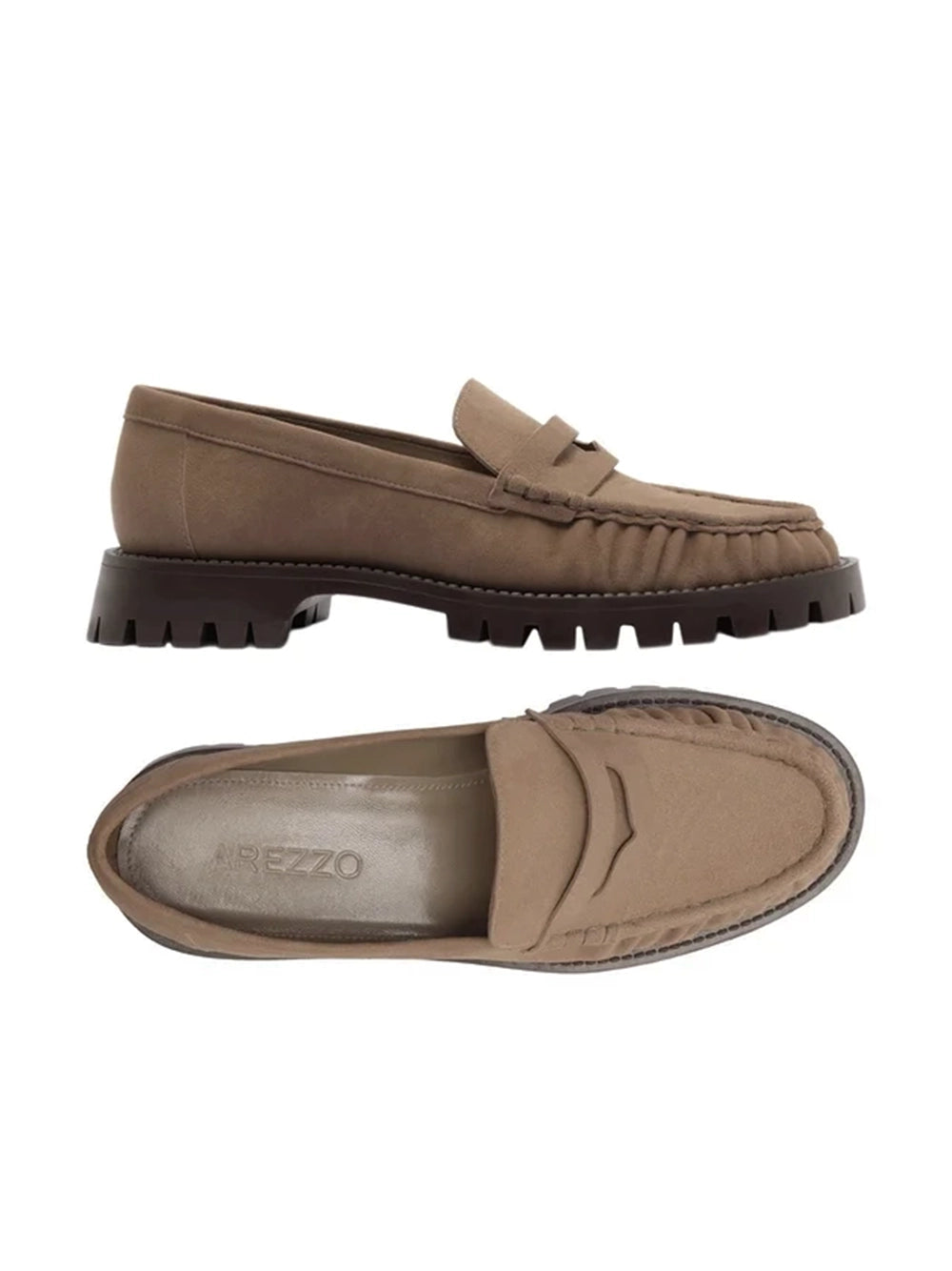Loafer Arezzo em Camurça Castanha
