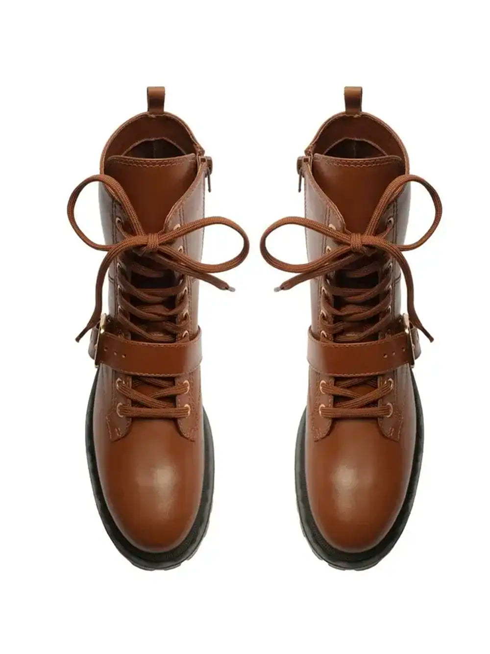 Stivaletto in Pelle Marrone con Lacci