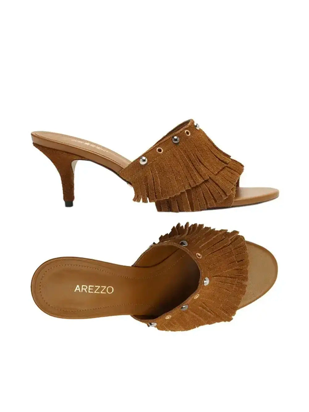 Mocassino Arezzo in camoscio marrone e frange