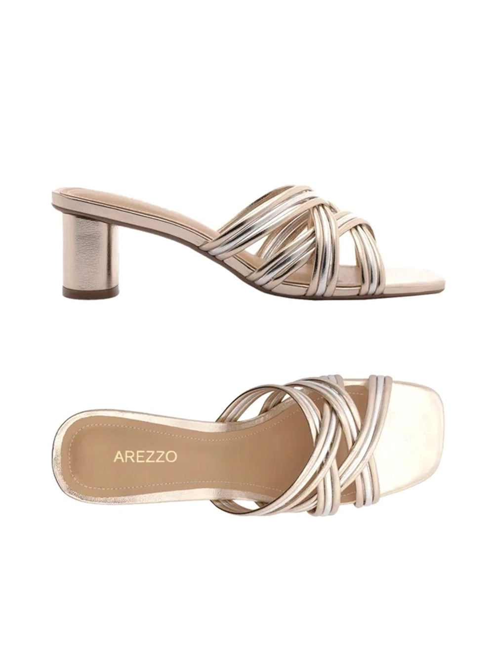 Sandalo in pelle metallizzata