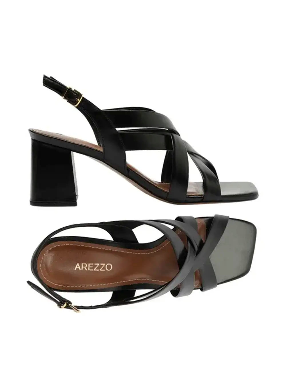 Sandali Arezzo neri in pelle e cinturini