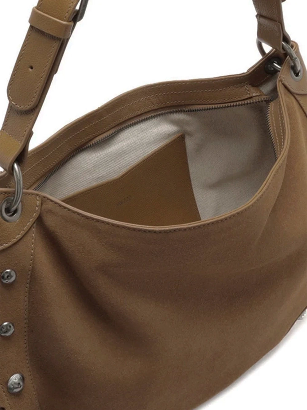 Maxi Hobo Bag in Brown Suede