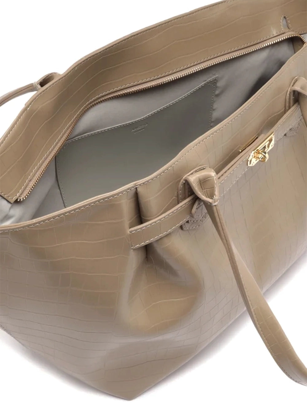 Mala Shopper Arezzo em Pele Beige Croco